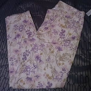 Floral Skinny Twill Pants